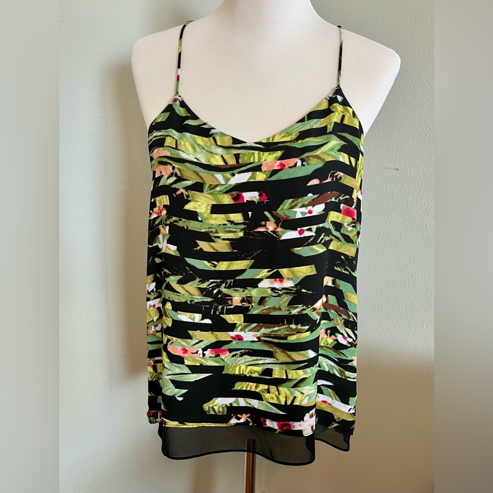 a.n.a Vibrant Green and Black Camisole